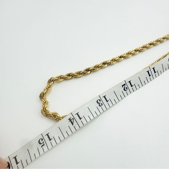 Vintage 80s Anne Klein Logo Gold Tone Chunky Chain Necklace - Picture 8 of 8